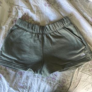 Sage green NorthFace shorts with pockets